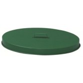 WITT Flat Top Metal Drum Lid with Handle for 55 gallon Drums and Receptacles - 23.75” diameter, Galvanized Green